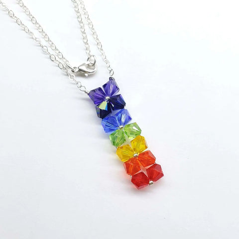 Handcrafted Rainbow Crystal Rock Candy Necklace – 14 Swarovski Crystals | Made in USA Alexa Martha Designs  Necklace