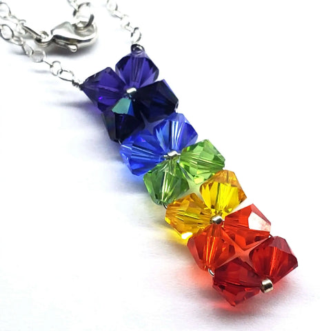 Handcrafted Rainbow Crystal Rock Candy Necklace – 14 Swarovski Crystals | Made in USA Alexa Martha Designs  Necklace
