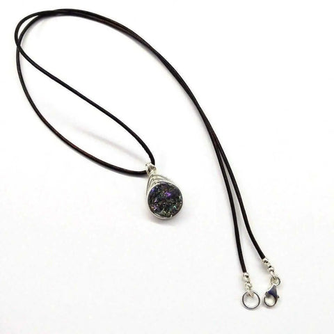 Handcrafted Rainbow Titanium Druzy Necklace – Wire Wrapped Pendant | Made in USA Alexa Martha Designs  Necklace