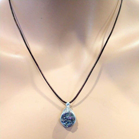 Handcrafted Rainbow Titanium Druzy Necklace – Wire Wrapped Pendant | Made in USA Alexa Martha Designs  Necklace