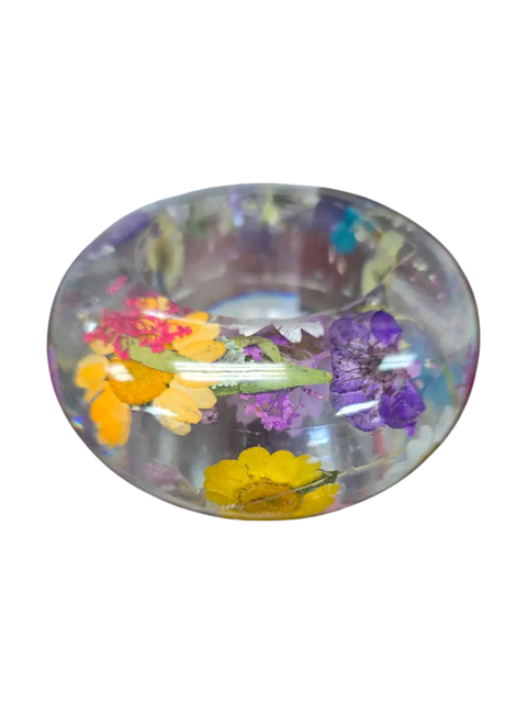 Handcrafted Real Flower Resin Candle Holder Bowls 4.3 Inch – Preserved Floral Decor | Made in USA Michelle Marie Boutique  Decorative Bowl
