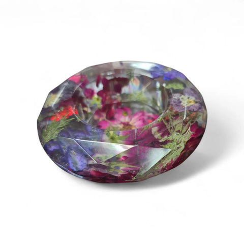 Handcrafted Real Flower Resin Candle Holder Bowls 4.3 Inch – Preserved Floral Decor | Made in USA Michelle Marie Boutique  Decorative Bowl