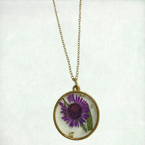 The Bloom & Beam Collection: Hand-Pressed Real Flower Resin Michelle Marie Boutique  Pendant Necklace