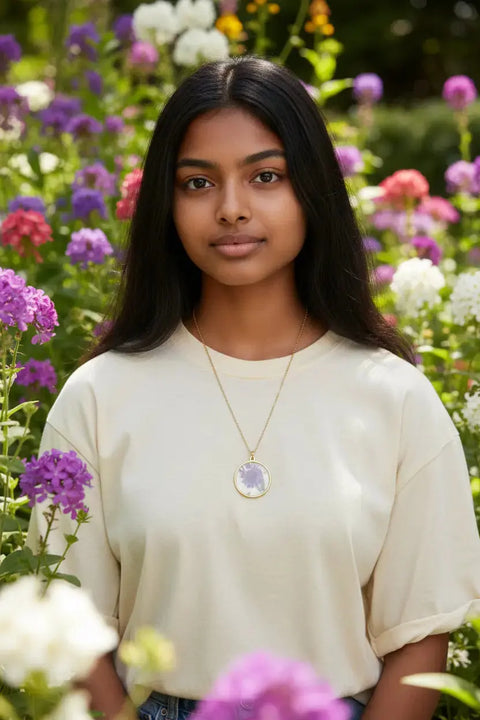 The Bloom & Beam Collection: Hand-Pressed Real Flower Resin Michelle Marie Boutique  Pendant Necklace