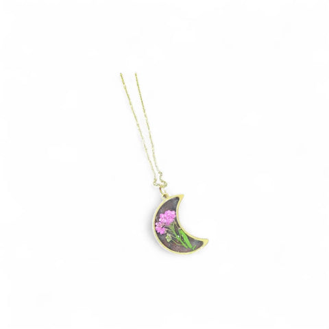 Handcrafted Real Flower Resin Necklace – 18 Inch Gold Plated Chain – Botanical Jewelry | Made in USA Michelle Marie Boutique  Pendant Necklace