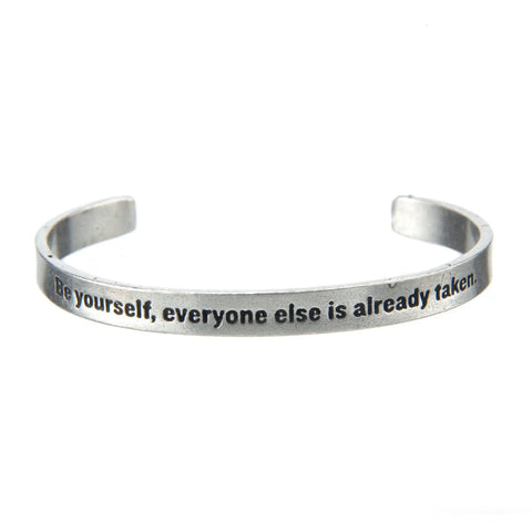 Handcrafted Recycled Pewter Quotable Cuff Bracelet – Inspirational Oscar Wilde Quote | Made in USA Whitney Howard Designs  Cuff Bracelets