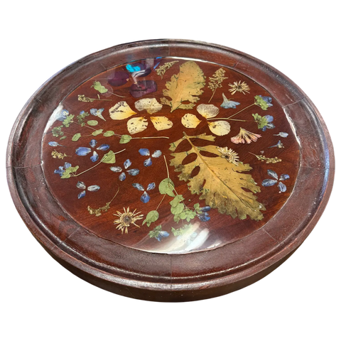 Handcrafted Resin Coffee Table With Owner-Grown Botanicals And Matte Gold Base – Unique Floral Design | Made in USA Michelle Marie Boutique  Coffee Table