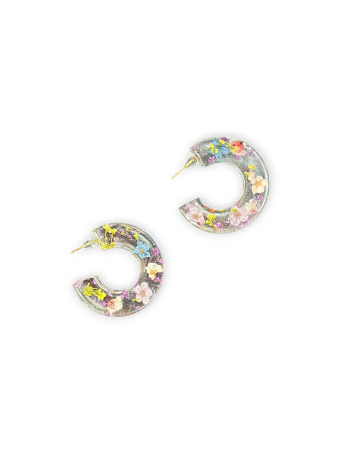 Handcrafted Resin Drop Earrings with Real Pressed Flowers – Lightweight Floral Jewelry | Made in USA Michelle Marie Boutique  Earring