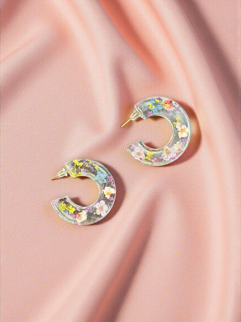 Handcrafted Resin Drop Earrings with Real Pressed Flowers – Lightweight Floral Jewelry | Made in USA Michelle Marie Boutique  Earring