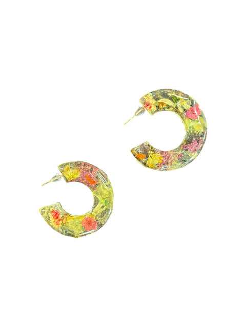 Handcrafted Resin Drop Earrings with Real Pressed Flowers – Lightweight Floral Jewelry | Made in USA Michelle Marie Boutique  Earring