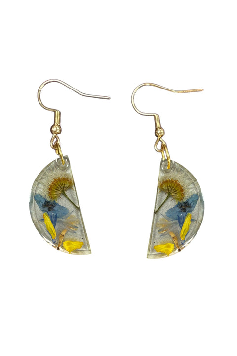Handcrafted Resin Drop Earrings with Real Pressed Flowers – Lightweight Floral Jewelry | Made in USA Michelle Marie Boutique  Earring
