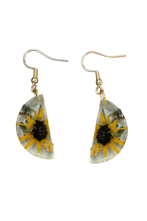 Handcrafted Resin Drop Earrings with Real Pressed Flowers – Lightweight Floral Jewelry | Made in USA Michelle Marie Boutique  Earring