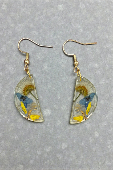 Handcrafted Resin Drop Earrings with Real Pressed Flowers – Lightweight Floral Jewelry | Made in USA Michelle Marie Boutique  Earring