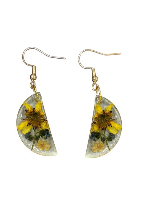 Handcrafted Resin Drop Earrings with Real Pressed Flowers – Lightweight Floral Jewelry | Made in USA Michelle Marie Boutique  Earring