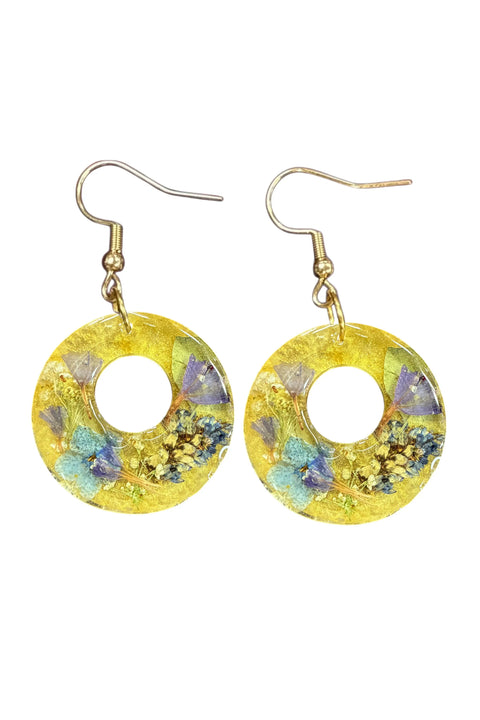 Handcrafted Resin Drop Earrings with Real Pressed Flowers – Lightweight Floral Jewelry | Made in USA Michelle Marie Boutique  Earring