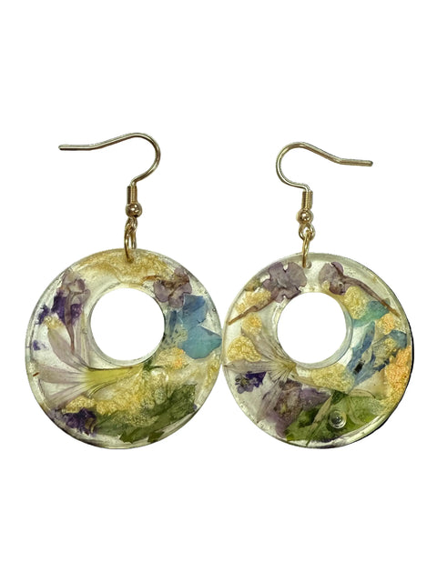 Handcrafted Resin Drop Earrings with Real Pressed Flowers – Lightweight Floral Jewelry | Made in USA Michelle Marie Boutique  Earring