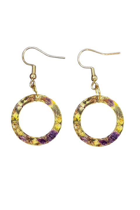Handcrafted Resin Drop Earrings with Real Pressed Flowers – Lightweight Floral Jewelry | Made in USA Michelle Marie Boutique  Earring