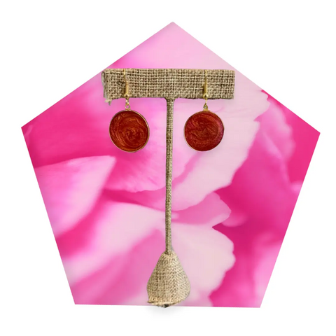 Handcrafted Resin Rose Earrings – Unique Floral Summer Jewelry | Made in USA by Michelle Marie Boutique Michelle Marie Boutique  Earrings