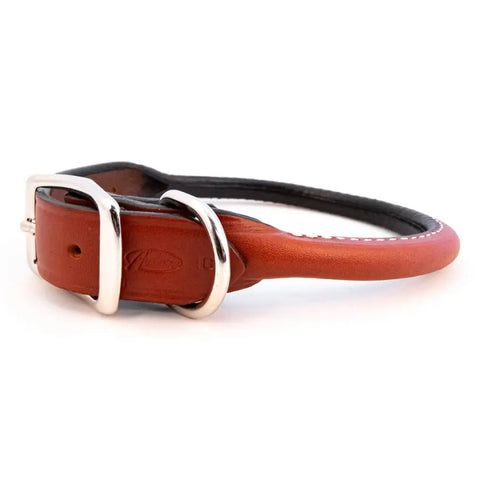 Handcrafted Rolled Leather Dog Collar – Comfortable Round Edges for Toy to Large Breeds | Made in USA Auburn Leathercrafters  item