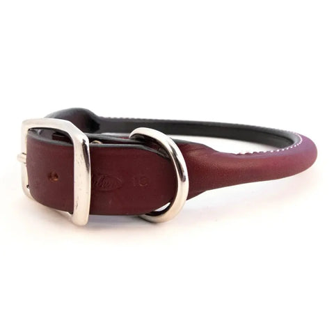 Handcrafted Rolled Leather Dog Collar – Comfortable Round Edges for Toy to Large Breeds | Made in USA Auburn Leathercrafters  item