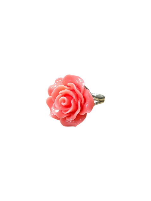 Handcrafted Rose Blossom Stainless Steel Ring – Multicolor Floral Accent | Made in USA by Michelle Marie Boutique Michelle Marie Boutique  Rings