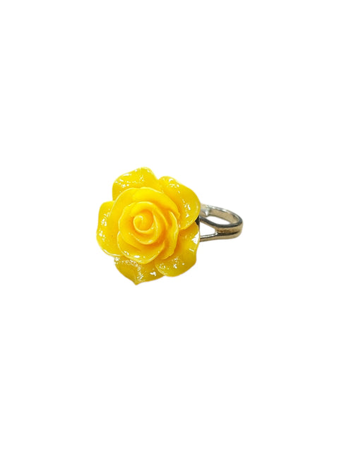 Handcrafted Rose Blossom Stainless Steel Ring – Multicolor Floral Accent | Made in USA by Michelle Marie Boutique Michelle Marie Boutique  Rings
