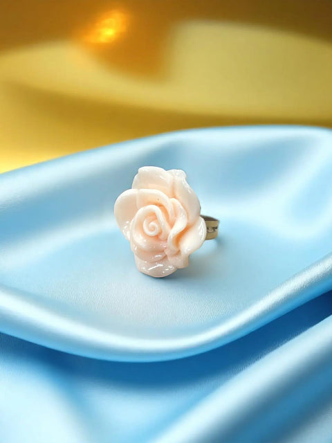 Handcrafted Rose Blossom Stainless Steel Ring – Multicolor Floral Accent | Made in USA by Michelle Marie Boutique Michelle Marie Boutique  Rings
