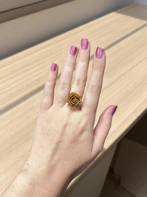 Handcrafted Rose Blossom Stainless Steel Ring – Multicolor Floral Accent | Made in USA by Michelle Marie Boutique Michelle Marie Boutique  Rings