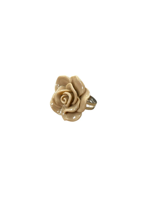 Handcrafted Rose Blossom Stainless Steel Ring – Multicolor Floral Accent | Made in USA by Michelle Marie Boutique Michelle Marie Boutique  Rings