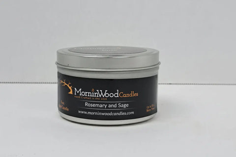 Handcrafted Rosemary and Sage Soy Candle – 7oz Tin | Natural Home Fragrance | Made in USA by MorninWood Candles MorninWood Candles  Candles