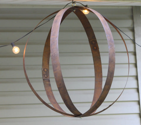 Handcrafted Rustic Hanging Plant Holder – Reclaimed Whiskey Barrel Rings | Made in USA Amish Toy Box  Outdoor