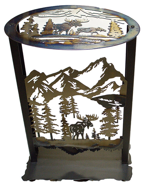 Handcrafted Rustic Moose Metal Accent Table – Northern Wilderness Decor – Made in USA Knights Home Decor  item