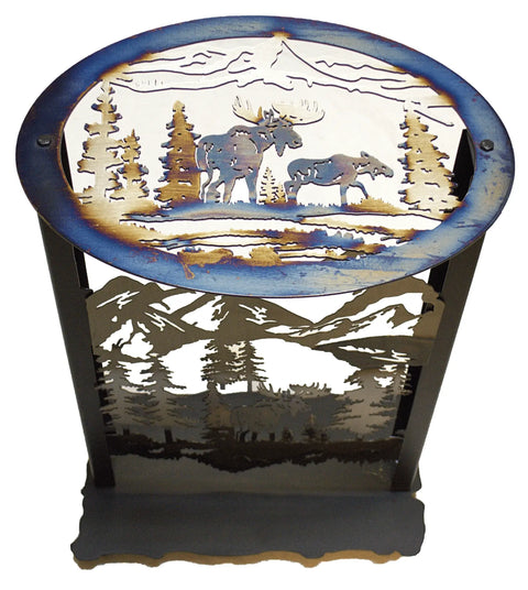 Handcrafted Rustic Moose Metal Accent Table – Northern Wilderness Decor – Made in USA Knights Home Decor  item