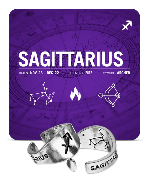 Handcrafted Sagittarius Zodiac Ring – Recycled Pewter Astrological Jewelry | Made in USA Whitney Howard Designs  Zodiac Rings