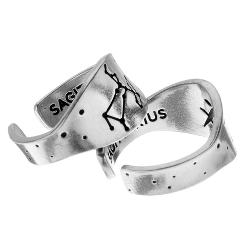 Handcrafted Sagittarius Zodiac Ring – Recycled Pewter Constellation Design | Made in USA Celestial Jewelry Whitney Howard Designs  Zodiac Rings