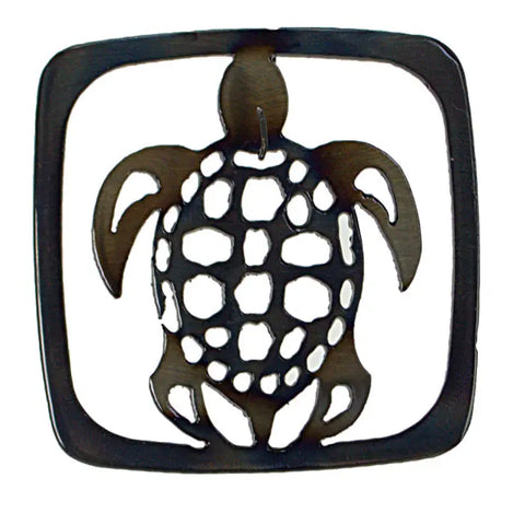 Handcrafted Sea Turtle Metal Coaster – Rustic Coastal Drink Protection | Made in USA Knights Home Decor  item