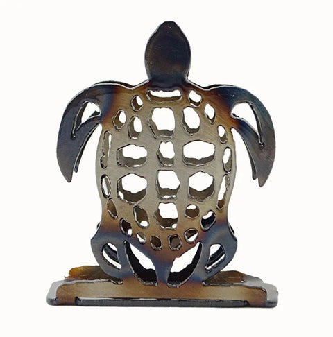 Handcrafted Sea Turtle Napkin Holder – Rustic Coastal Table Decor | Made in USA Veteran-Owned Knights Home Decor  item