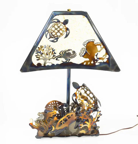 Handcrafted Shellback Sea Turtle Lamp – Artistic Underwater Decor | Made in USA Knights Home Decor  item