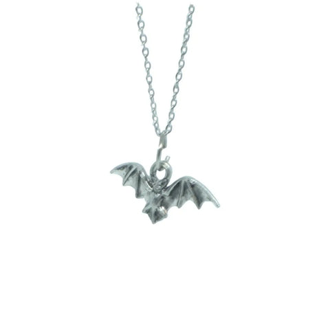 Handcrafted Silver Bat Charm Necklace – 18 Inch Adjustable Stainless Steel Chain | Made in USA Michelle Marie Boutique  Necklace