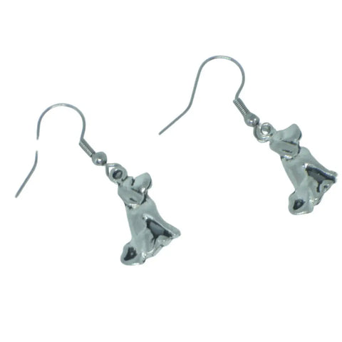 Handcrafted Silver Dog Charm Earrings – Pewter Detailing | Stylish Animal Jewelry Made in USA Michelle Marie Boutique  Earrings