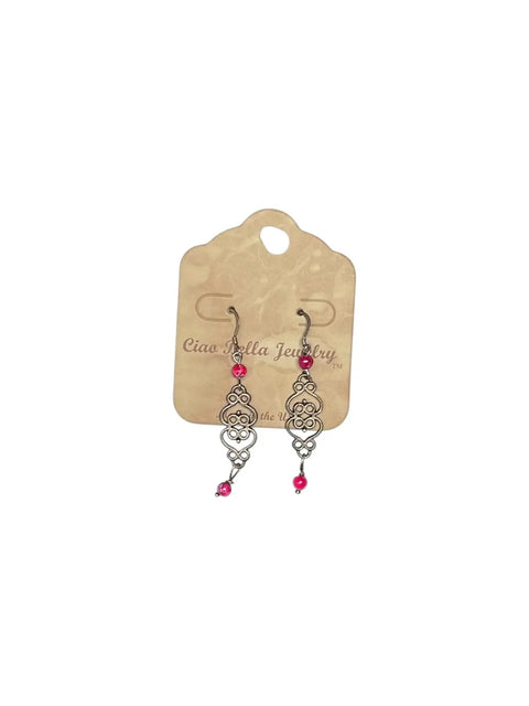 Handcrafted Silver Filigree Dangle Earrings With Purple Aqua Terra Jasper Stones – Lightweight Jewelry | Made in USA Michelle Marie Boutique  Earrings