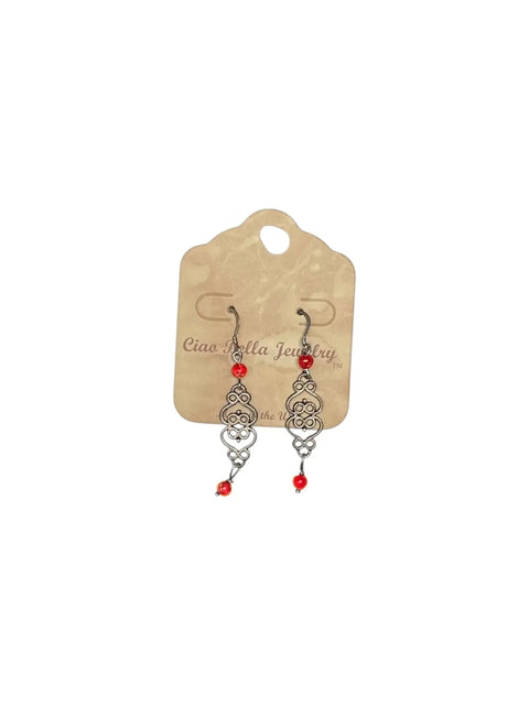 Handcrafted Silver Filigree Dangle Earrings With Purple Aqua Terra Jasper Stones – Lightweight Jewelry | Made in USA Michelle Marie Boutique  Earrings