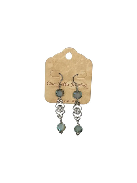 Handcrafted Silver Filigree Dangle Earrings With Purple Aqua Terra Jasper Stones – Lightweight Jewelry | Made in USA Michelle Marie Boutique  Earrings