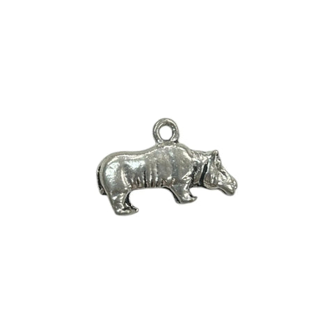 Handcrafted Silver Hippo Pewter Charm Pendant – Animal Jewelry Accessory | Made in USA Michelle Marie Boutique  Charms and Pendants