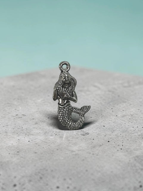 Handcrafted Silver Mermaid Pewter Pendant Charm – Nautical Jewelry Gift | Made in USA Michelle Marie Boutique  Charms and Pendants