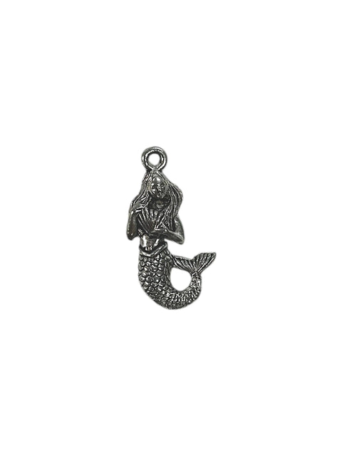 Handcrafted Silver Mermaid Pewter Pendant Charm – Nautical Jewelry Gift | Made in USA Michelle Marie Boutique  Charms and Pendants