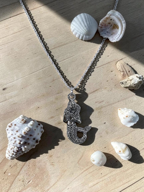 Handcrafted Silver Mermaid Pewter Pendant Charm – Nautical Jewelry Gift | Made in USA Michelle Marie Boutique  Charms and Pendants