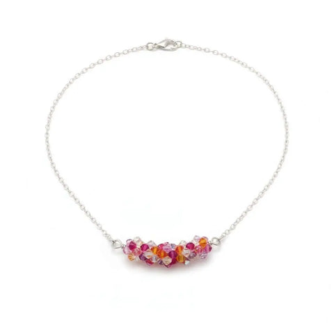 Handcrafted Silver Multi Color Swarovski Crystal Necklace – Artisan Jewelry | Made in USA Alexa Martha Designs  Necklace