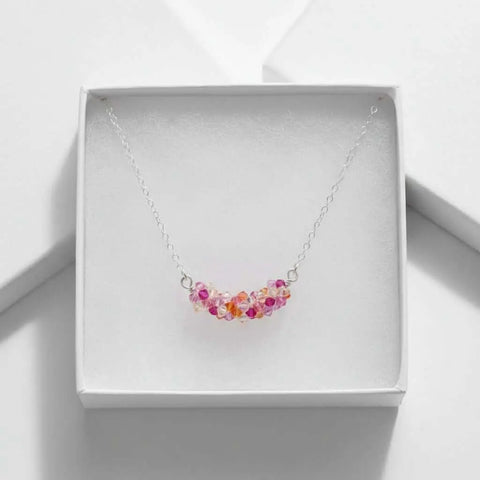 Handcrafted Silver Multi Color Swarovski Crystal Necklace – Artisan Jewelry | Made in USA Alexa Martha Designs  Necklace