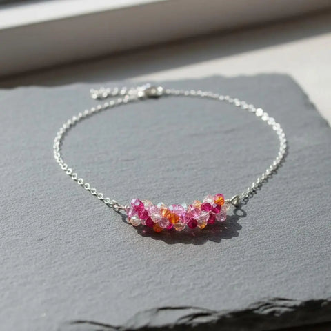 Handcrafted Silver Multi Color Swarovski Crystal Necklace – Artisan Jewelry | Made in USA Alexa Martha Designs  Necklace